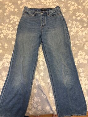 Joe Fresh Wide Leg High-Rise Jeans in Blue Wash
